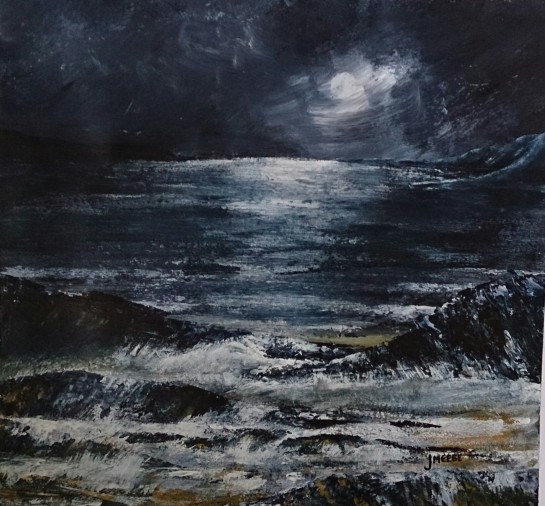 Midnight tide Acrylic on paper